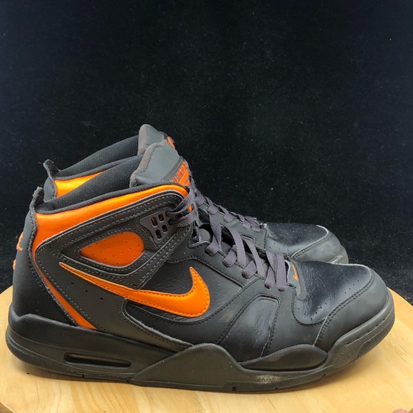 Nike Air Flight Falcon Men's Sz 11.5 Black Bright Citrus-Night  397204-080 - Picture 5 of 10